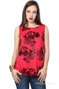 People Casual Sleeveless Printed Women's Top